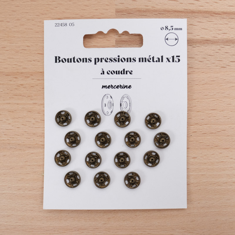 Bouton Pression taille 8,5 vieux bronze